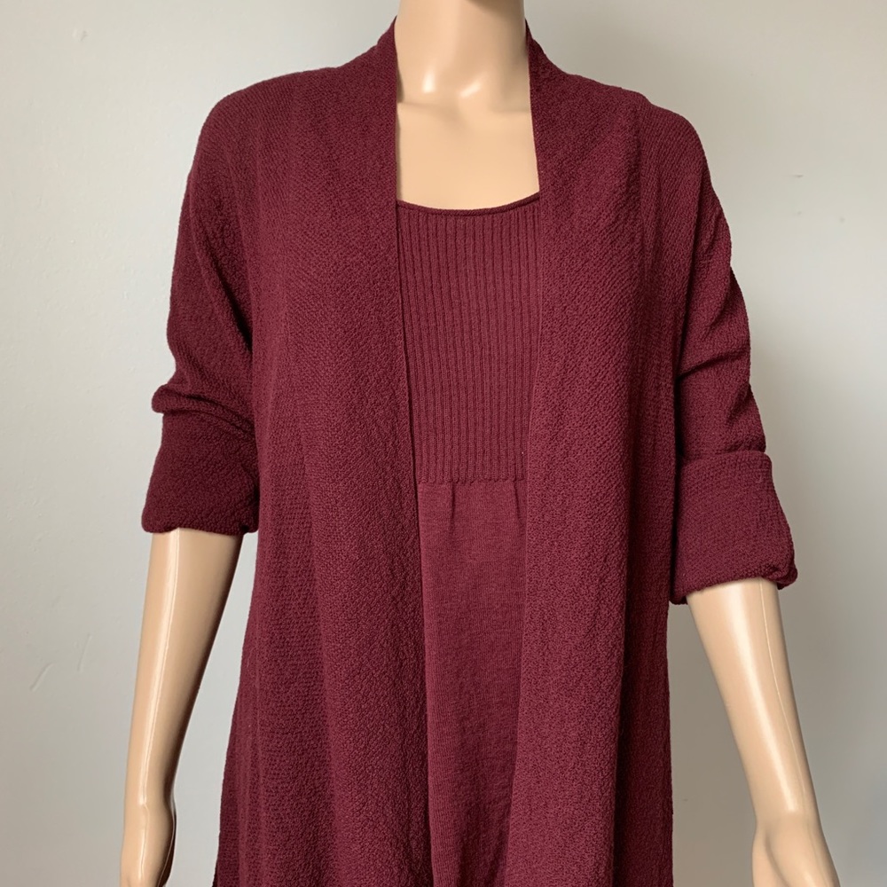 Eileen Fisher Long cardigan and tank top